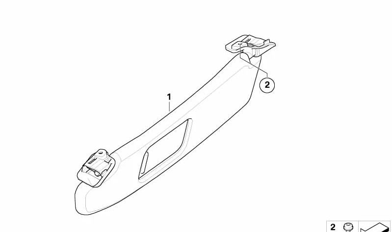 Pala de sol de couro esquerda OEM 51163445465 para BMW Z4 (E86). BMW originais.