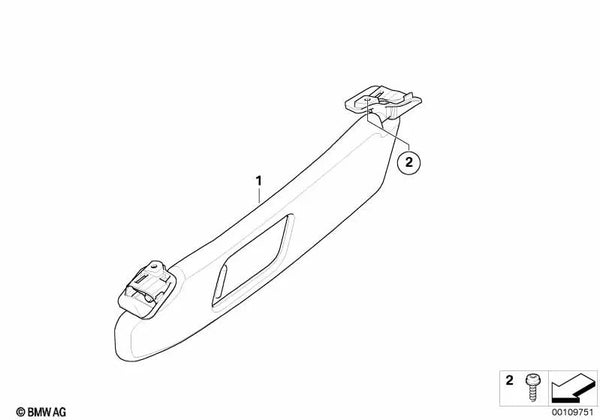 Parasol izquierdo beige para BMW Z4 E86 (OEM 51473422967). Original BMW.