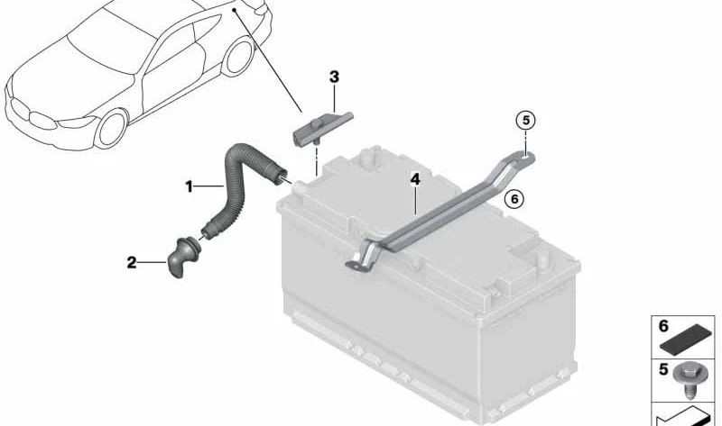 Suporte à bateria OEM 61219835101 para BMW F93, G16. BMW original.