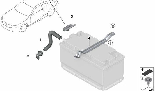 Suporte à bateria OEM 61219835101 para BMW F93, G16. BMW original.