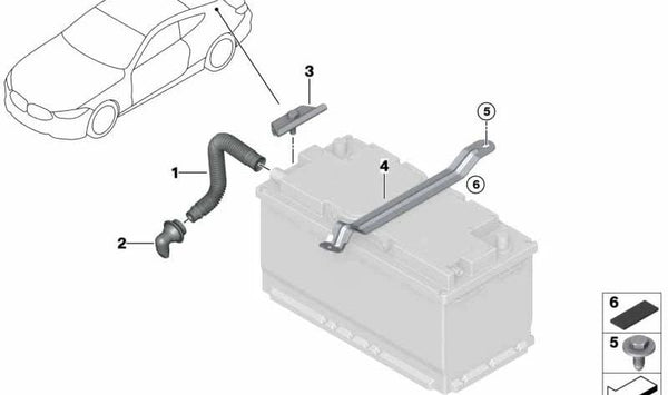 Soporte de batería OEM 61219835101 para BMW F93, G16. Original BMW.