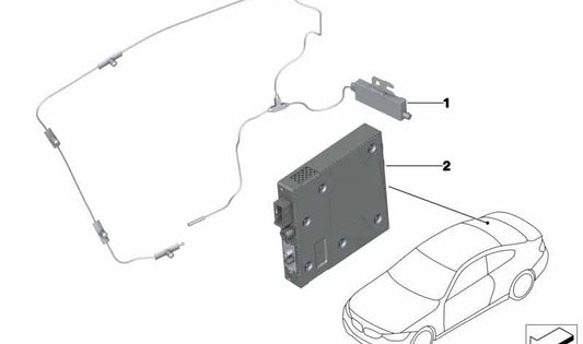 Amplificador de señal de TV OEM 65209273670 para BMW F33, F83. Original BMW.