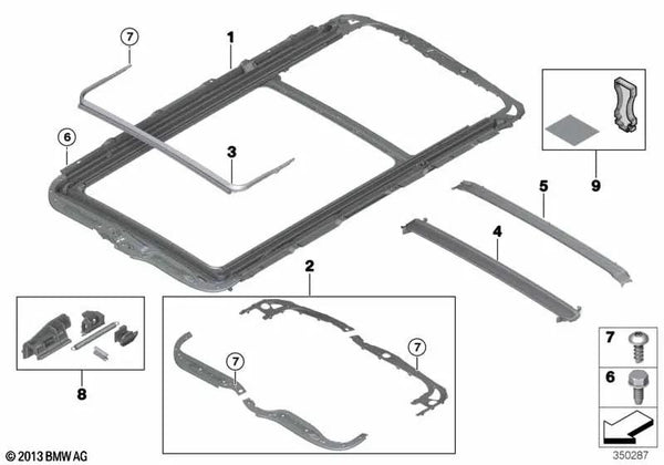 Soporte Deflector de Viento para BMW X5 F15, F85 (OEM 54107387023). Original BMW