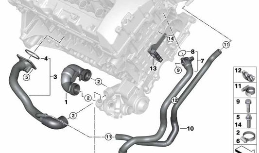 OEM 11537560363 Terramba Termostato per la BMW E71, E72, F01, F02, F04, F07, F10, F11. BMW originale