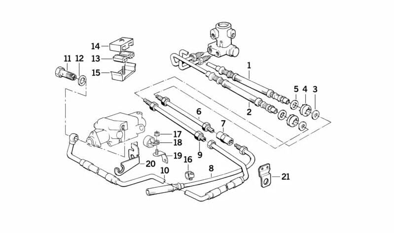 Return pipe for BMW E34 (OEM 37131137229). Original BMW.