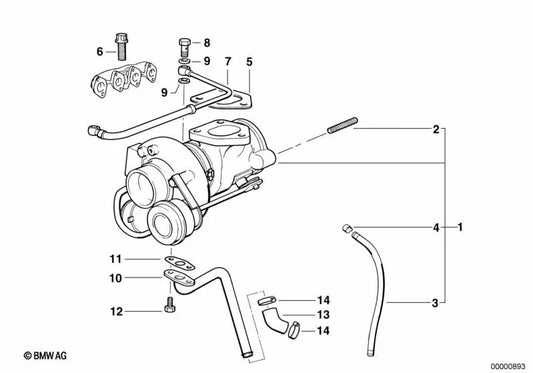 Druckschlauch para BMW Serie 3 E36 (OEM 11652246056). Original BMW