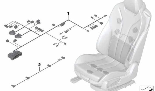 Juego de cables asiento derecho para BMW F06, F12, F13 (OEM 61129352149). Original BMW