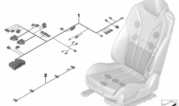 Cableado asiento derecho OEM 61129352143 para BMW Serie 6 (F06, F12, F13). Original BMW.