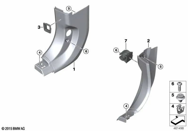 Revestimiento lateral inferior delantero izquierdo para BMW Serie 7 G11, G11N, G12, G12N (OEM 51437390759). Original BMW