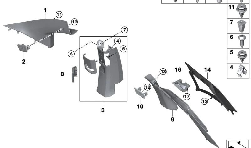 Embels "Airbag" OEM 51437326908 pour BMW I3 (I01) et BMW I8 (I12). BMW d'origine.