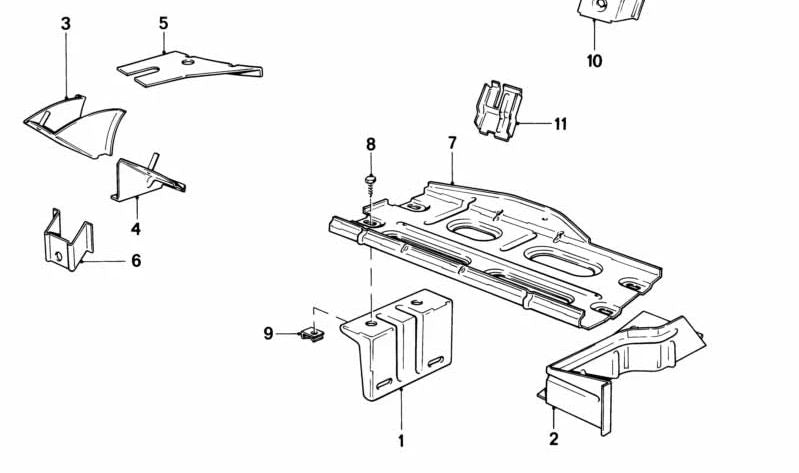 OEM assembly support 41111904347 for BMW E28. Original BMW.