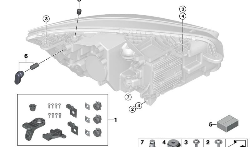 Ausgleichselement für BMW 1er F20, F21, F40, 2er F22, F23, F45, F46, F87, 3er F30, F31, F34, F35, F80, 4er F32, F33, F36, F82, F83, i I01 , I12, I15, X1 F48, F49, X2 F39, X3 F25, X4 F26, X5 F15, F85,