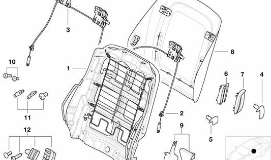 Modanature di destra impostate per BMW E46 (OEM 52108260848). BMW originale