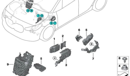 Distribuidor B+ para BMW Serie 1 F70, Serie 2 U06, X1 U11, U12, X2 U10, MINI U25 (OEM 61149827018). Original BMW