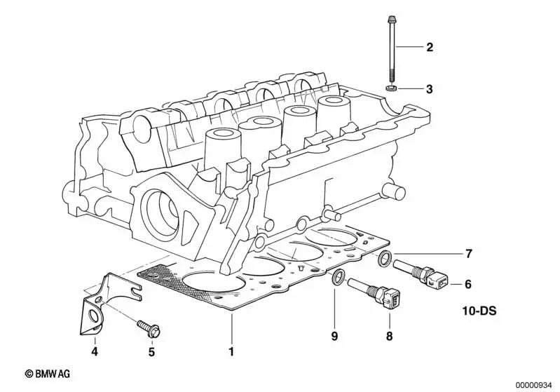 Non-asbestos cylinder head gasket set for BMW 3 Series E36 (OEM 11129065439). Genuine BMW