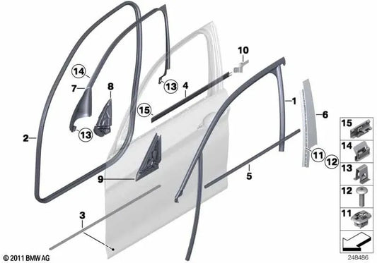 Cubierta exterior del canal para BMW Serie 1 F20, F20N (OEM 51337240862). Original BMW