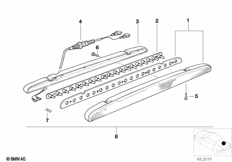 Tornillo de lente para BMW E34 (OEM 51718156460). Original BMW