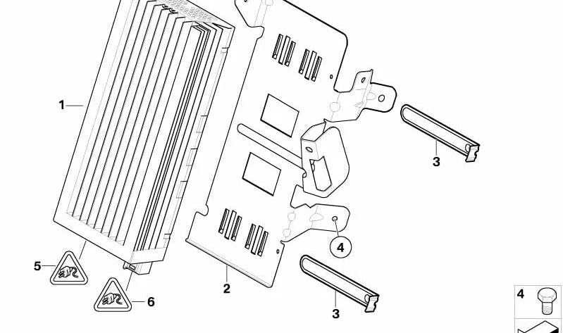 Soporte de Amplificador para BMW Serie 5 E60, E60N (OEM 65159135720). Original BMW