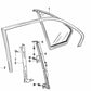 Junta de ventana trasera derecha para BMW E12, E28 (OEM 51341879608). Original BMW