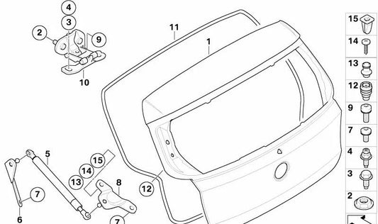 Junta Portón Trasero para BMW Serie 1 E81 (OEM 51767190346). Original BMW