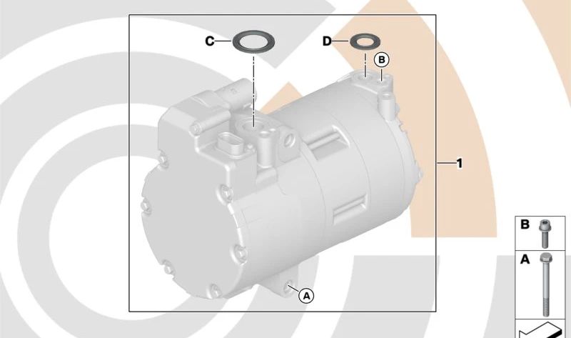 Kit de Montaje del Compresor Eléctrico de Aire Acondicionado para BMW F45, F30N, G20, G21, F18N, G30, G38, G11, F48N, F49, F39, G01, F15, MINI F60 (OEM 64505B3AC23). Original BMW