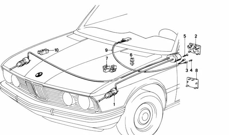 Soporte de tubería de combustible OEM 16121107928 para BMW E21, E36, E12, E28, E34, E39, E24, E23, E32, E38, E31, E53, Z1. Original BMW.