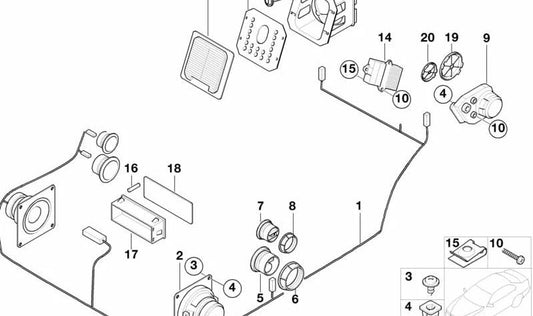 Amplificador Top-Hifi-System para BMW Serie 3 E36 (OEM 65128376295). Original BMW