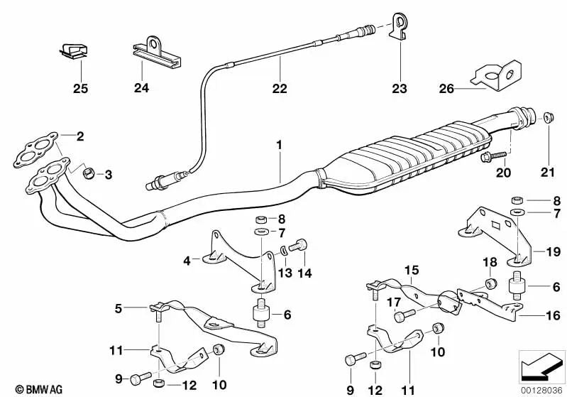 Supporto BMW 3 E36 Serie (OEM 18301743787). BMW originale