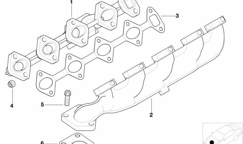 Asbestfreie Dichtung für BMW E65 (OEM 11657796893). Original BMW