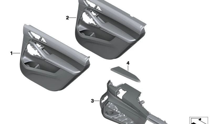 Revestimiento lateral derecho para BMW G07, G07N (OEM 51477999938). Original BMW