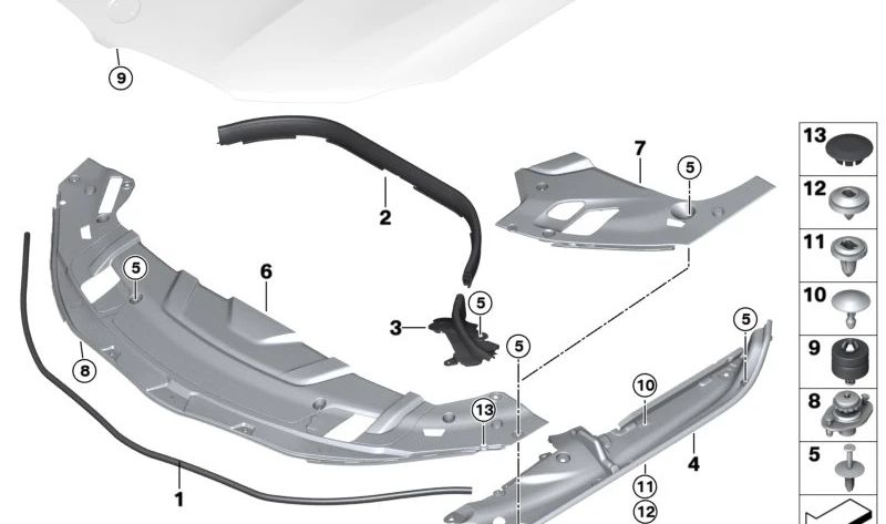 Sellado de pared lateral derecha OEM 51767347400 para BMW G11, G12. Original BMW.