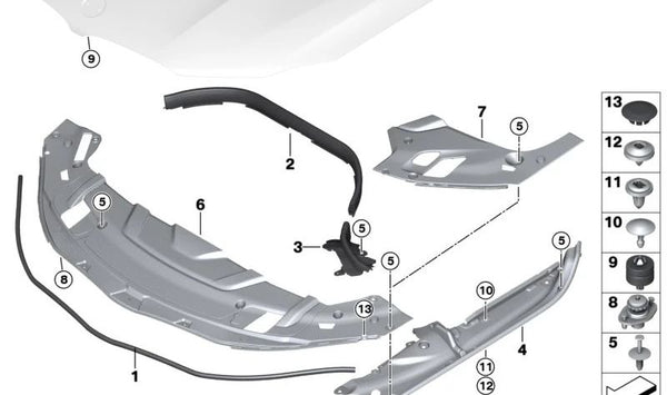 Sellado pared lateral izquierda para BMW Serie 7 G11N, G12N (OEM 51767475289). Original BMW