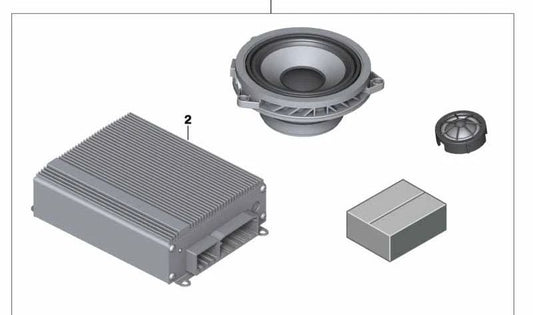 Amplificatore audio per BMW 1 F20 Series, F21, Serie 2 F22, F23, Serie 3 F30, F31, F34, F35, 4 F32, F33, F36 (OEM 65412413271). BMW originale