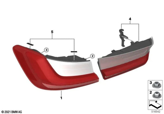 Piloto trasero, portón izquierdo para BMW G20, G20N, G21, G21N, G28, G80, G81 (OEM 63215A3BC57). Original BMW