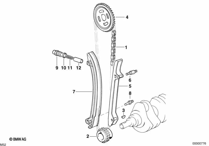 Perno de Apoyo para varios modelos/series de BMW (OEM 11311703718). Original BMW