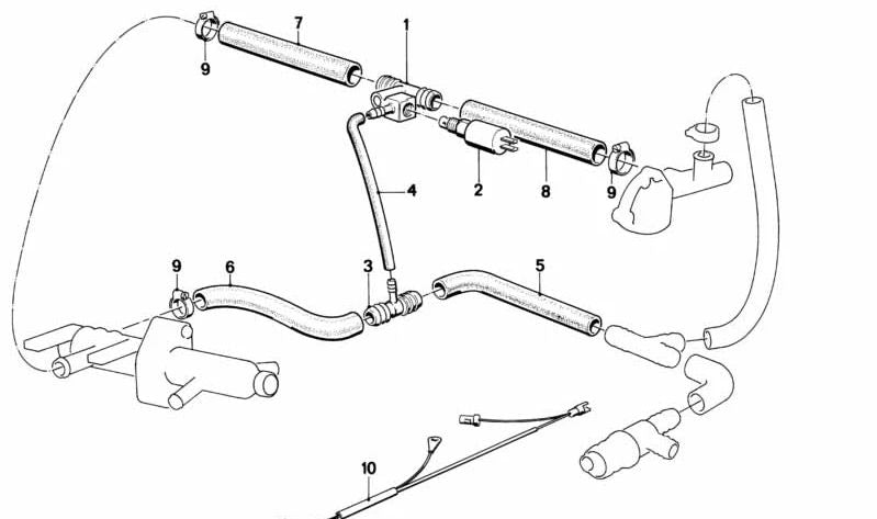 Conector T para BMW E21, E30 Serie 5 E12, E28 (OEM 64511286809). Original BMW