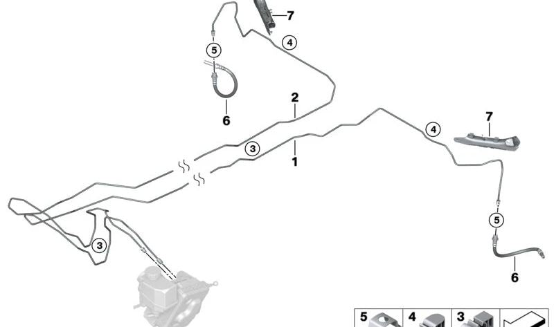 Latiguillo de freno trasero OEM 34208834797 para BMW (Modelos compatibles: Serie 1 F20, Serie 2 F22, Serie 3 F30, Serie 4 F32, Serie 5 G30, Serie 6 G32, Serie X1 F48, Serie X3 G01, Serie X4 G02). Original BMW.