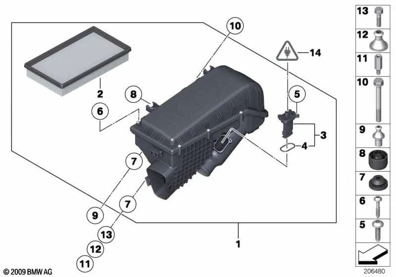 Pie roscado para BMW Serie 7 F01, F02 (OEM 13717566390). Original BMW.