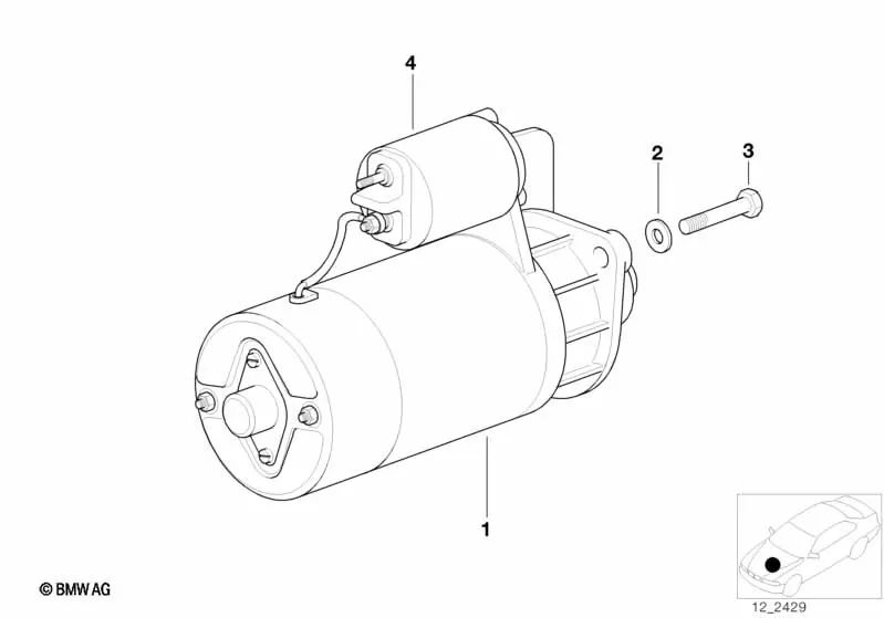 Magnet switch for BMW E46, E39 (OEM 12412249296). Original BMW.