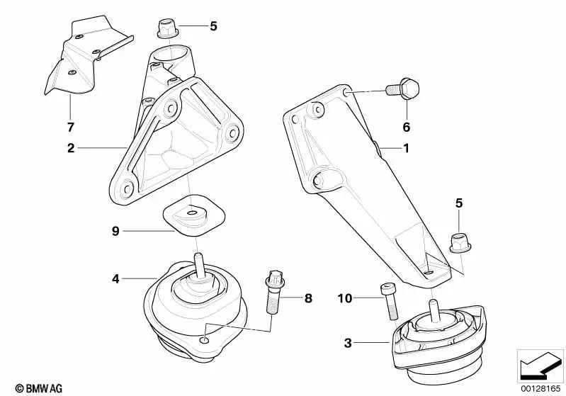 Left engine mount for BMW X3 E83N (OEM 22113415176). Genuine BMW.