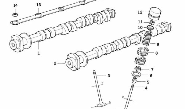 Árbol de levas de admisión OEM 11311736131 para BMW E34, E32, E38, E31. Original BMW.