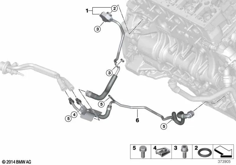 Tubería Módulo SCR - Carter del cilindro para BMW Serie 3 F30, F30N, F31, F31N, Serie 5 F07N, F10N, F11N (OEM 11538514229). Original BMW