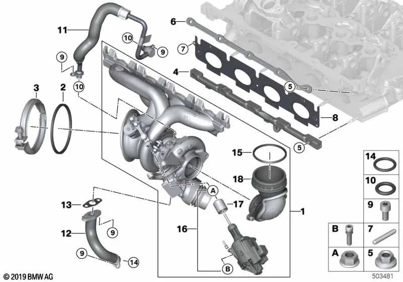 Juego de actuadores de válvula Wastegate para BMW Serie 1 F20N, F21N, F52, Serie 2 F22, F23, F45, F46, Serie 3 F30N, F31N, F34N, F35N, G20, Serie 4 F32, F33, F36, G22, G26, Serie 5 G30, G31, G38, Serie 6 G32, Serie 7 G11, G12, X1 F48, F49, X3 G01, G08, X4