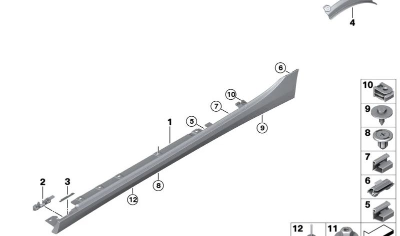 Support du côté droit OEM 5177461384 pour BMW F40, F44. BMW d'origine.