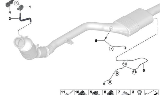 Shaped pipe for BMW 2 Series G42, 3 Series G20, G21, 4 Series G22, G23, G26, 5 Series G30, G31, 6 Series G32, 7 Series G11N, G12N, 8 Series G14, G15, G16, X3 G01, X4 G02, X5 G05, G18, X6 G06, X7 G07, Z4 G2 9 (OEM 18329452479). Genuine BMW.