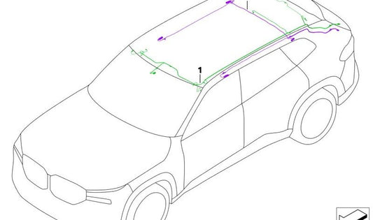 Roof Wiring for BMW X5 F95N, G05N (OEM 61125A59032). Original BMW.