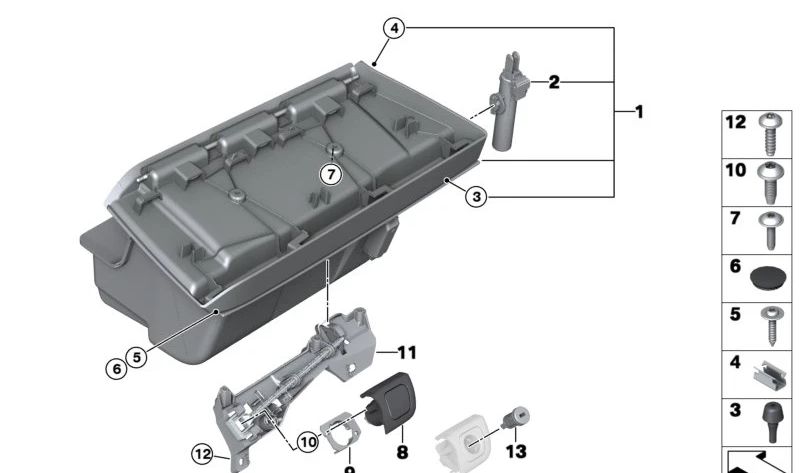 Glove box for BMW I01, I01N (OEM 51169283006). Genuine BMW