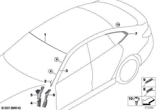 Cubierta superior del parabrisas para BMW Serie 4 G26 (OEM 51317933086). Original BMW.