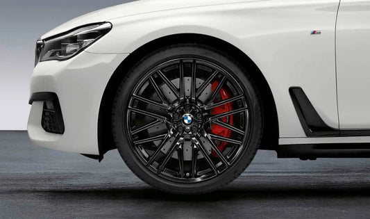 Complete wheel set M Performance Double Spoke 650 for BMW F07, F10, F11, F06, F12, F13, F01N, F02N (OEM 10016930). Original BMW.