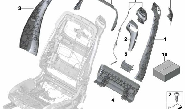 Embellecedor para manilla derecha OEM 52107301808 para BMW F06, F12, F13. Original BMW.